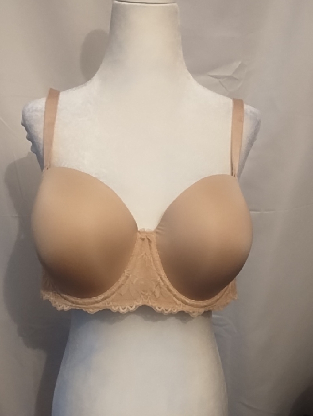 Torrid Smooth Molded T-Shirt Bra with Lace Band - Beige